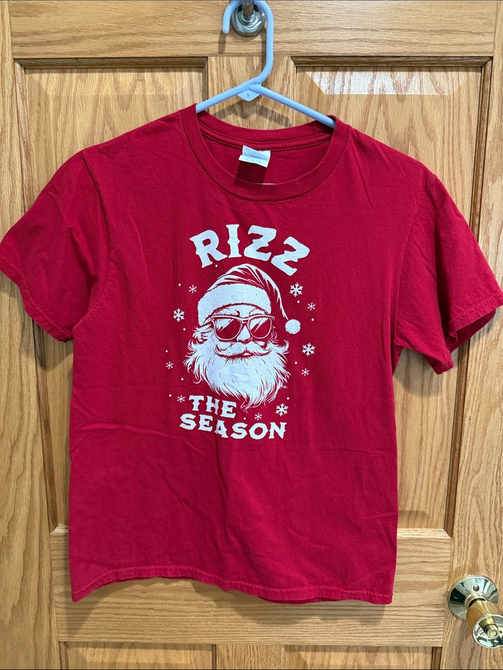 Kids Red Holiday Graphic Tee - Rizz The Season